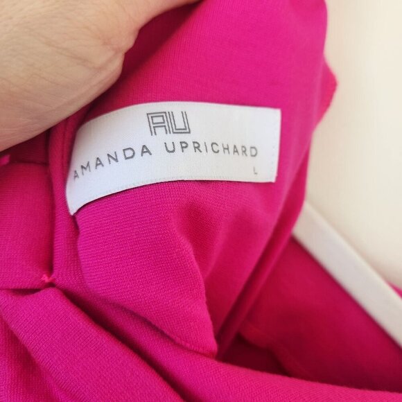 AMANDA UPRICHARD Hot Pink Cutout Back Bow Dress Large - Picture 7 of 7